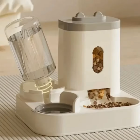 Mangeoire Automatique avec Fontaine - Grand Conteneur pour Animaux