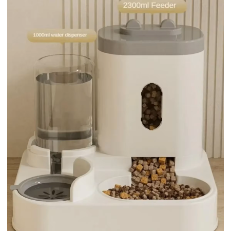 Mangeoire Automatique avec Fontaine - Grand Conteneur pour Animaux