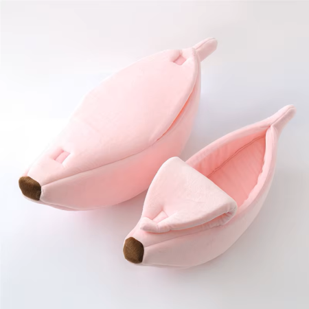 Lit Confortable pour Chat et Petit Chien – Niche en Forme de Banane