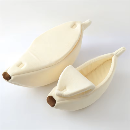 Lit Confortable pour Chat et Petit Chien – Niche en Forme de Banane