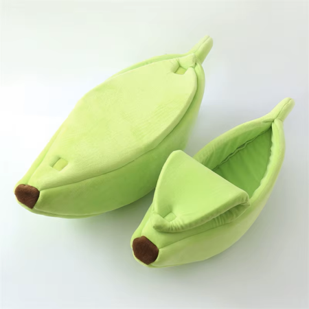 Lit Confortable pour Chat et Petit Chien – Niche en Forme de Banane