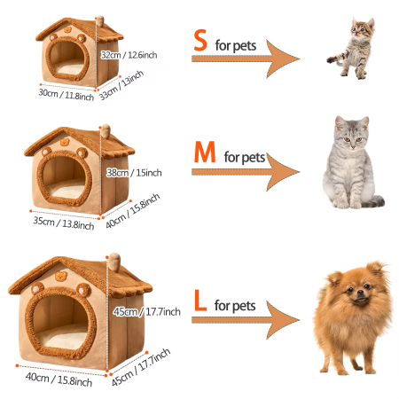 Maison Pliable pour Animaux – Lit Confortable pour Petits Chiens et Chats