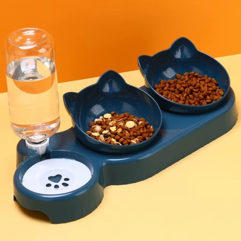 Bols Triples Mangeoire avec Bouteille Automatique - Chat & Chien | VetemAnimaux Bols Triples Mangeoire avec Bouteille Automatique - Chat & Chien | VetemAnimaux
