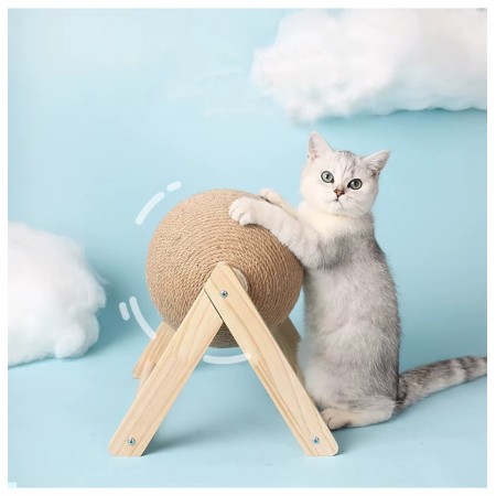 Boule à Gratter en Sisal - Griffoir & Jouet pour Chat | VetemAnimaux