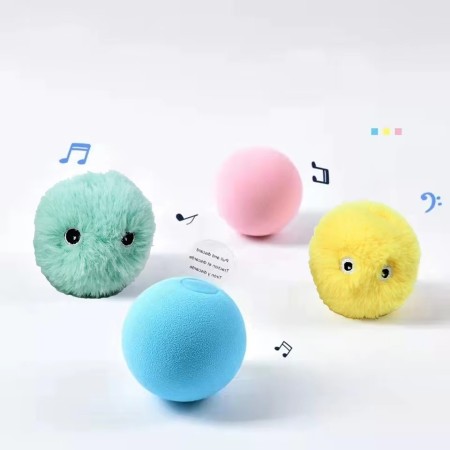 Balle Interactive en Peluche pour Chat - Jouet Électrique Intelligent