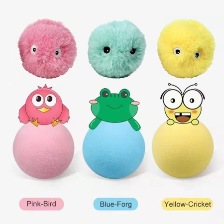 Balle Interactive en Peluche pour Chat - Jouet Électrique Intelligent
