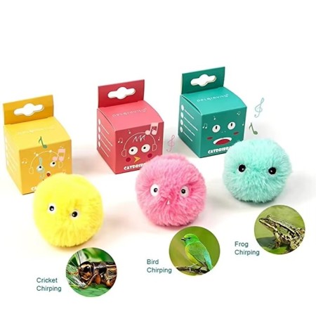 Balle Interactive en Peluche pour Chat - Jouet Électrique Intelligent
