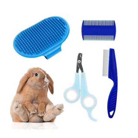 Kit de Toilettage pour Lapin – Brosse, Peigne & Coupe-Ongles