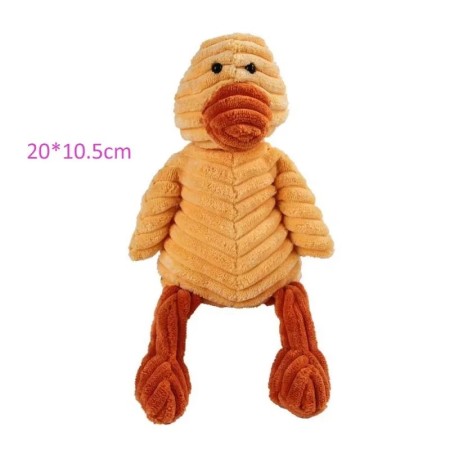 Jouet en Peluche Canard pour Chien – Velours Côtelé & Sonore